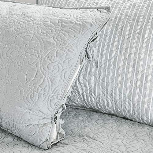Reversible Daybed Cover Set - 6 Piece Grey Bedding with Shams & Bed Skirt