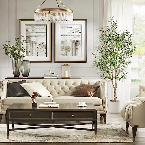 7ft Faux Olive Tree with Realistic Leaves - Indoor Decor