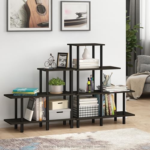3-Tier Open Cube Ladder Shelf, Modern Storage Bookcase for Home Office