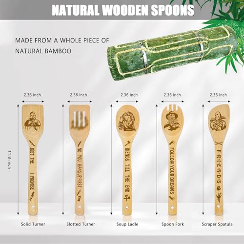 Horror Movie Wooden Spoon Set - Spooky Kitchen Decor & Gift for Fans