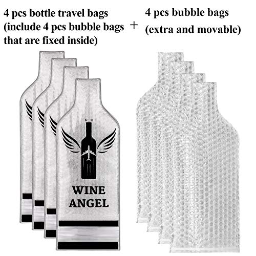 Reusable Wine Travel Protector Bags (8 Pack) - Leak-Proof Bottle Sleeves