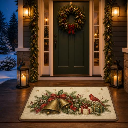 Christmas Take Off Your Shoes Doormat - White Holiday Welcome Rug