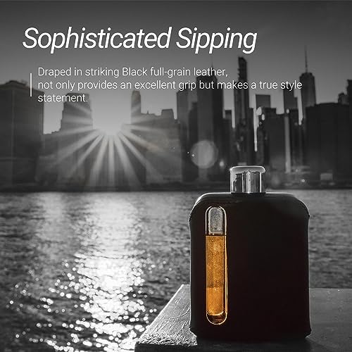 Ragproper 8oz Leather & Glass Hip Flask Set with Gift Box & Accessories
