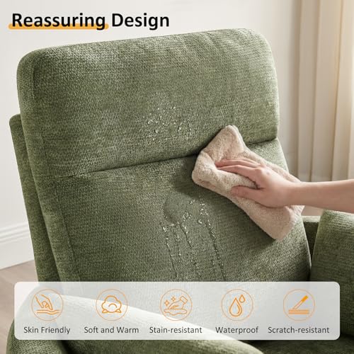 Olive Nursery Rocking Chair with Swivel, Recline & Footrest - Arcrinte Set of 1