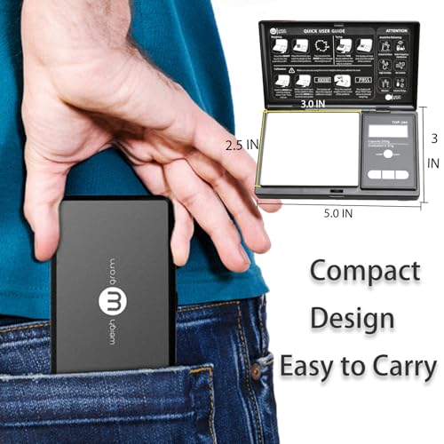 Digital Pocket Gram Scale 200g x 0.01g Precision Scale with Calibration Weight