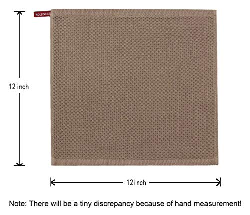 Absorbent Cotton Waffle Kitchen Dish Cloths, 12x12 Inch, 6 Pack