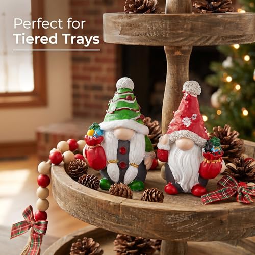 Winter Resin Gnomes Decor Set - Brizoria Green-Red Hat Figurines