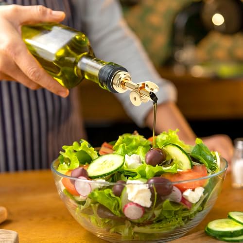 12 Pcs Stainless Steel Oil & Liquor Bottle Pourers Auto Flip Spouts for Kitchen & Bar