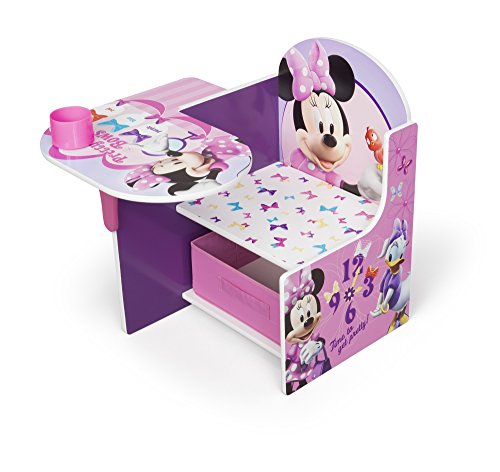 Kids Chair Desk with Under-Seat Fabric Storage Bin and Cup Holder