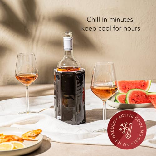 Reusable Wine Cooler Sleeve - Rapid Gel Bottle Chiller for 750ml-1L Bottles