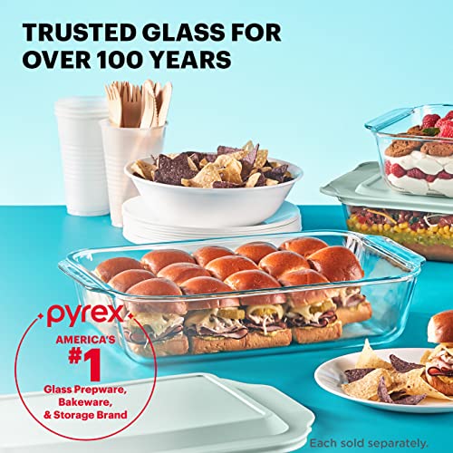 Deep Glass Baking Dish with Lid (9x13 Inch) - Casserole Bakeware Pan