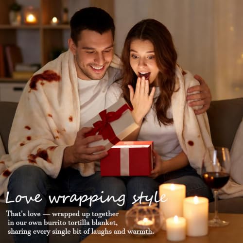 SeaRoomy Burrito Tortilla Blanket - Soft Flannel Round Food Throw