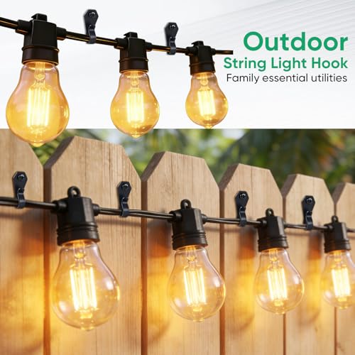 40 Pack Stainless Steel String Light Hooks - Durable Outdoor Screw Clips