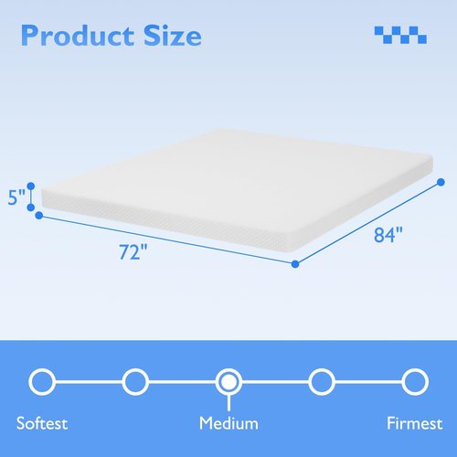 FDW 5-Inch California King Mattress - Medium Firm Gel Memory Foam | CertiPUR-US Certified | Pressure Relief & Cooling Comfort