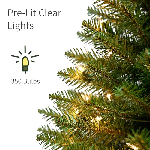 7.5ft Pre-Lit Fraser Fir Pencil Christmas Tree with 350 Clear Lights
