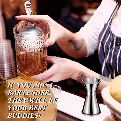 Double Stainless Steel Jigger Set - 1 oz & 1.5 oz Bartending Measuring Cups