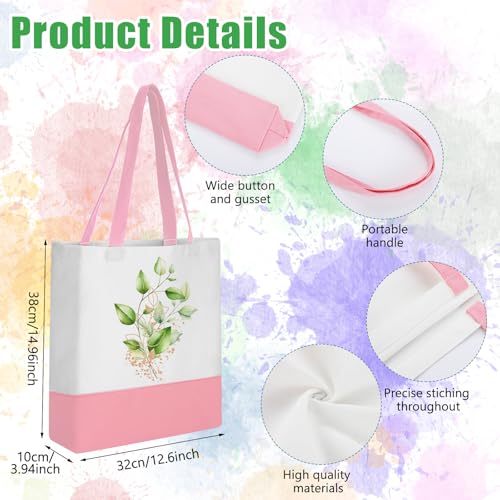Moukeren 24 Pcs Blank Canvas Tote Bags for DIY Craft & Makeup Bags Bundle