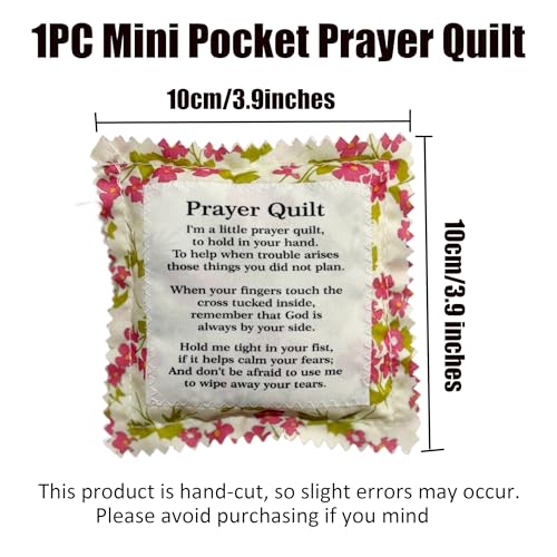 Handmade Pocket Prayer Quilt with Hidden Cross - Mini Spiritual Gift