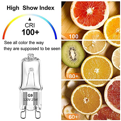 G9 Halogen Light Bulb 120V 25W for Microwave Oven - 4 Pack