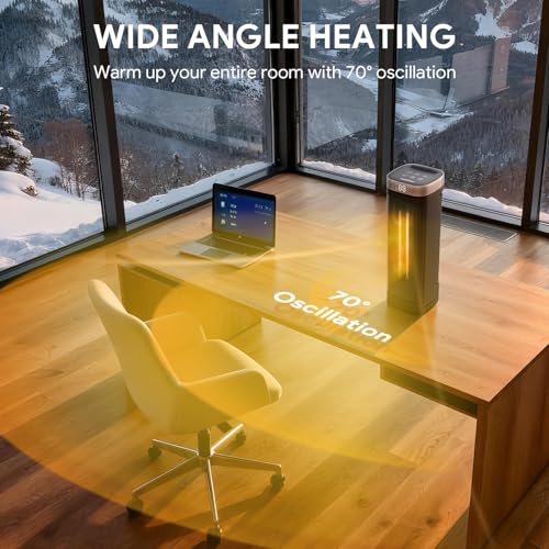 17-Inch 1500W Electric Space Heater with Remote and Thermostat