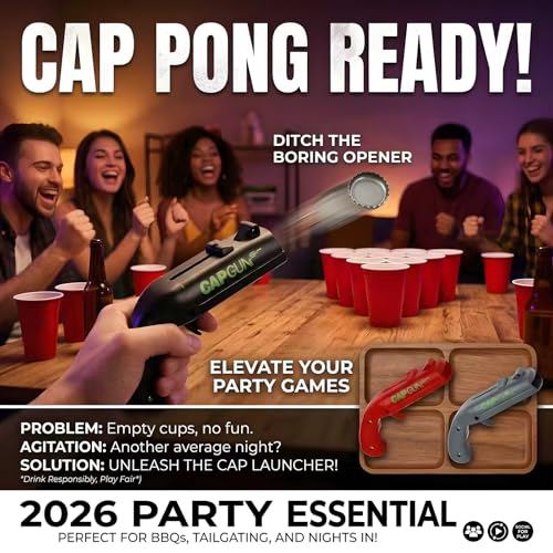 Cap Gun Bottle Opener - Shooting Novelty Gadget for Parties and Gifts