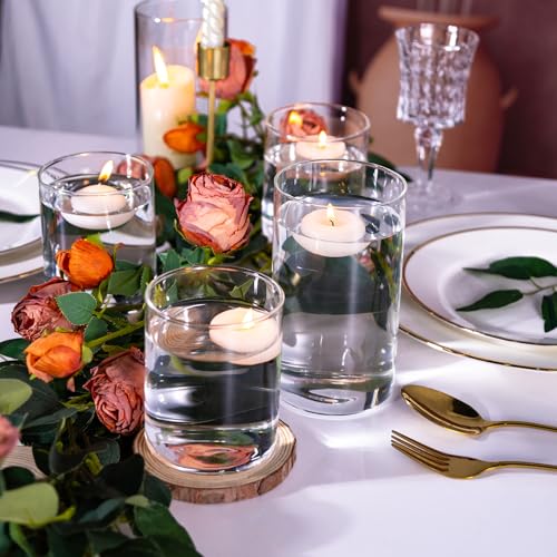 Clear Glass Cylinder Vases 6 Inch - Set of 12 Flower & Candle Holders