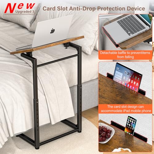 Adjustable C-Shaped TV Tray Table Set of 2 - Tilting Sofa Side Desk