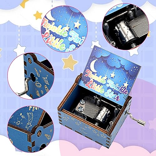 Engraved Wooden Hand Crank Music Box - Twinkle Twinkle Little Star