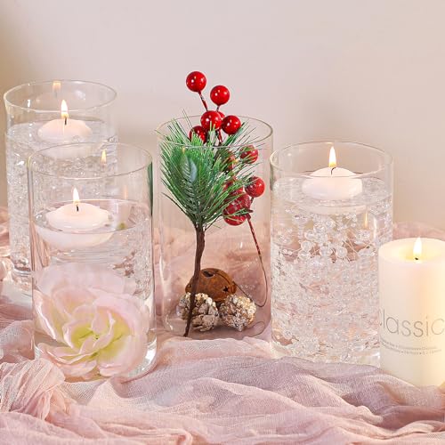 12 Pack Clear Glass Cylinder Vases 6 Inch - Centerpieces for Wedding & Home