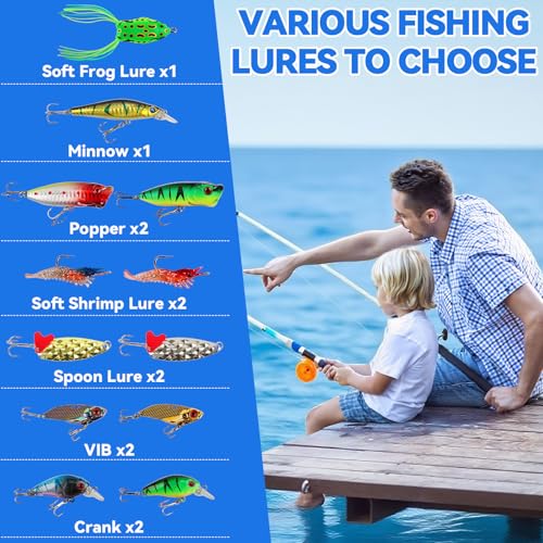 Fishing Advent Calendar 2026 with 24 Tackle Accessories & Lures for Men & Kids