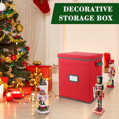 Christmas Nutcracker & Figurine Storage Box with Adjustable Dividers, Holiday Decor Organizer
