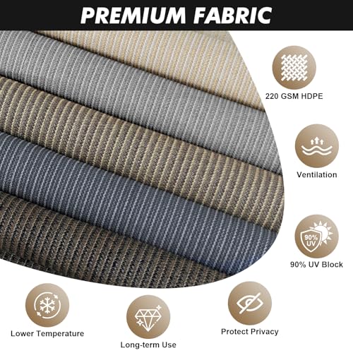 Cordless Outdoor Roller Shade 8' x 8' - Mocha Patio Blinds