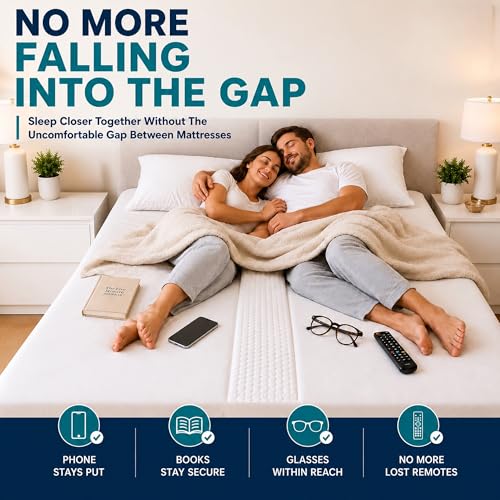 3-in-1 Split King Bed Bridge Gap Filler Set with Fitted Sheet & Straps