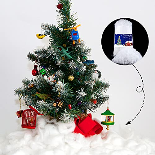 Ruisita 2-Pack Christmas Fake Snow Decor - 1000g Polyester Snow Blanket for Craft & Tree 2 x 500g