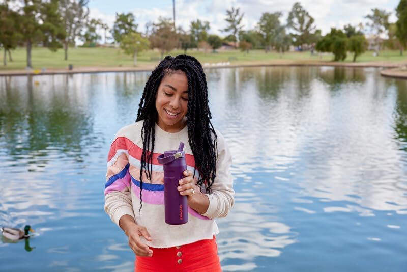Stanley IceFlow 2.0 Water Bottle - 24 OZ Insulated Stainless Steel | Lightweight, Leak-Resistant, BPA-Free | Ash Color