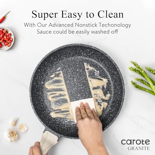 8-Inch Nonstick Granite Frying Pan - PFOA-Free Skillet for All Stovetops