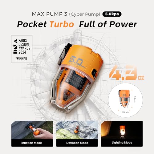 Portable Electric Air Pump for Inflatables with Camping Light, 5kPa