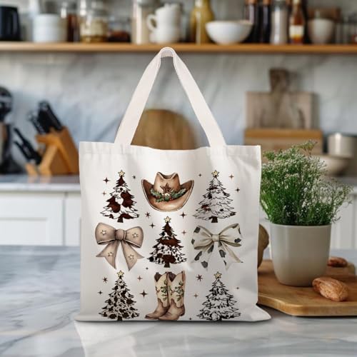 Santa Claus Christmas Tote Bag for Women – LUVADIAN Western Bow Gown Gift
