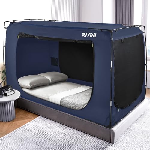 Indoor Privacy Bed Tent Canopy with 3 Doors - 80% Blackout Sleeping Tent