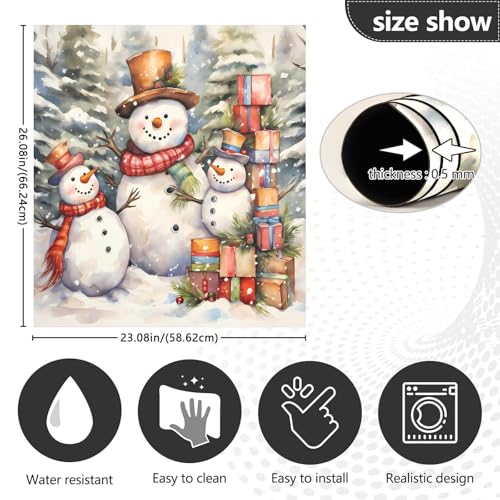 ALAZA Snowman Landscape Dishwasher Magnet Cover Front Door 23x26 in - decorative fridge panel