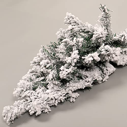 18-inch Snow Flocked Christmas Teardrop Swag with Berries and Pine Cones