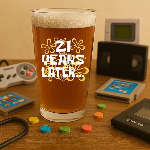 21st Birthday Beer Glass - Funny 16oz Pint Glass Gift for Men