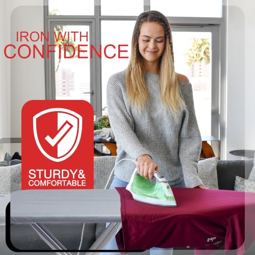 Full Size Ironing Board with Heat Resistant Cover and Iron Rest