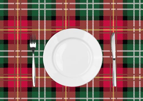 Chef Craft Christmas Tablecloth 52 x 108 inches, Red Plaid Plastic