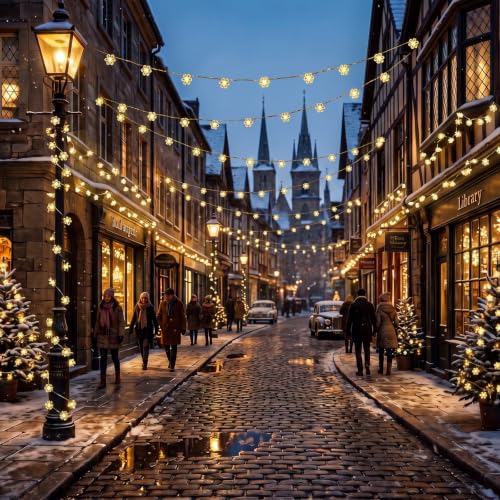Bencailor 6.56 ft Christmas Snowflake String Lights (6.56 ft / Snowflake) Battery-Operated