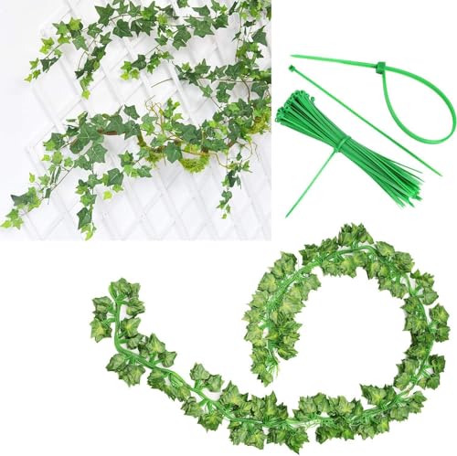 12 Pack Artificial Ivy Vines - Green Hanging Plants for Home Decor