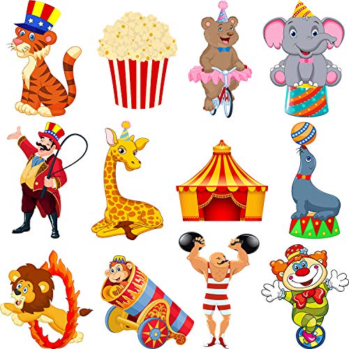 24-Piece Circus Theme Carnival Party Decorations with Glue Points
