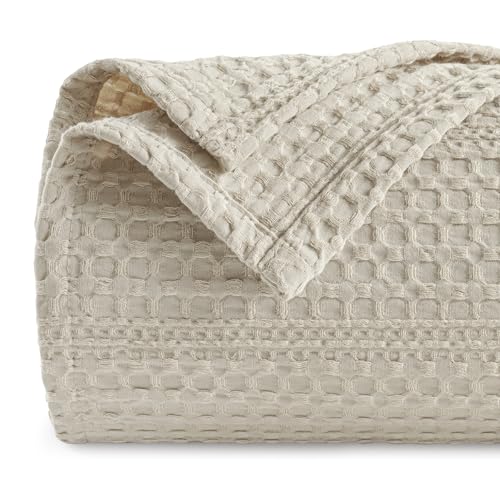Lightweight Waffle Weave Blanket Queen Size 90"x90" - Soft Summer Blanket