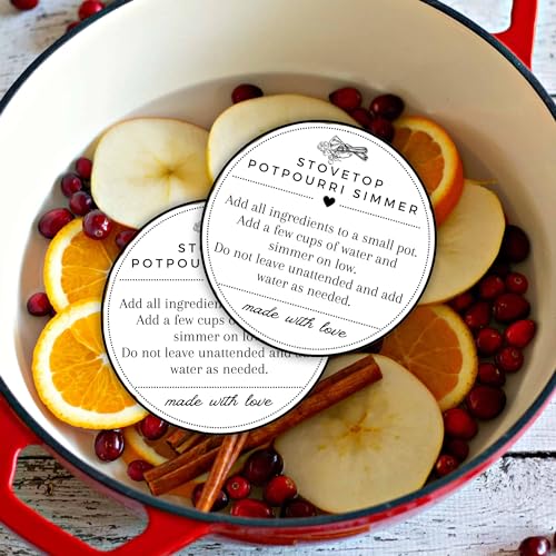 Lashicorn 250-Pack 2-Inch Round Potpourri Instruction Labels for Holiday Crafts