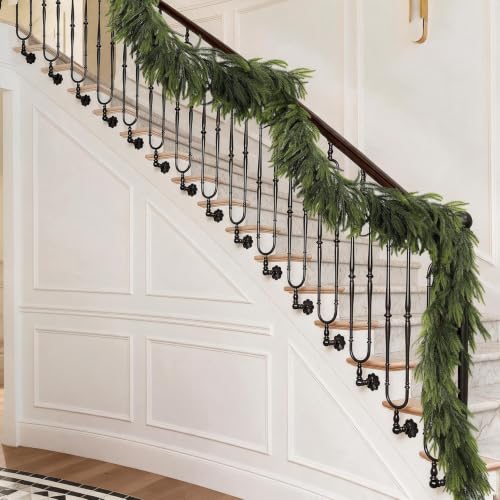 KIZORA 1PC 6FT Gradient Faux Norfolk Pine Garland for Christmas Decor